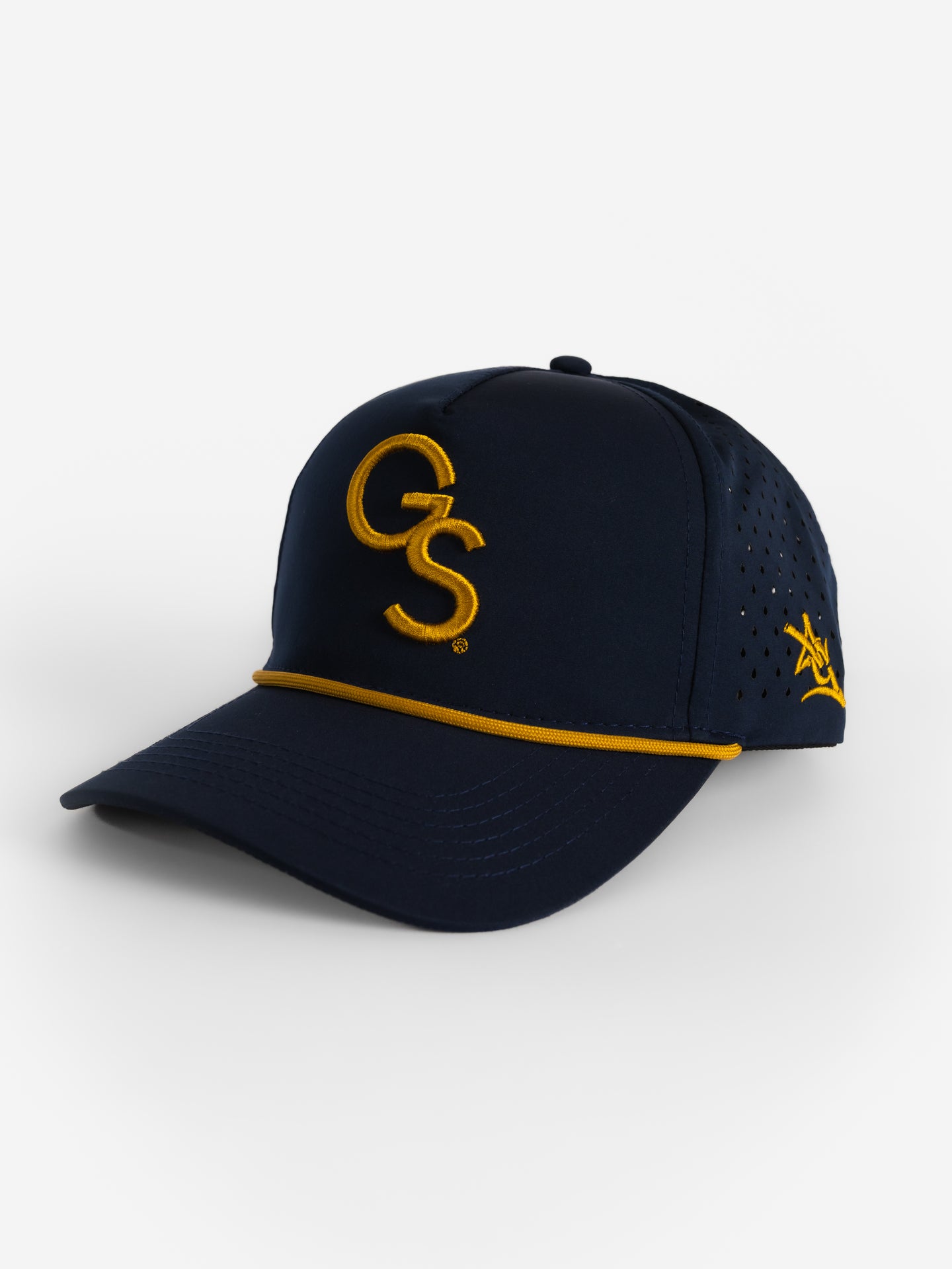 Georgia Southern Unisex | "Gold GS Roped" White Moisture Wicking Hat