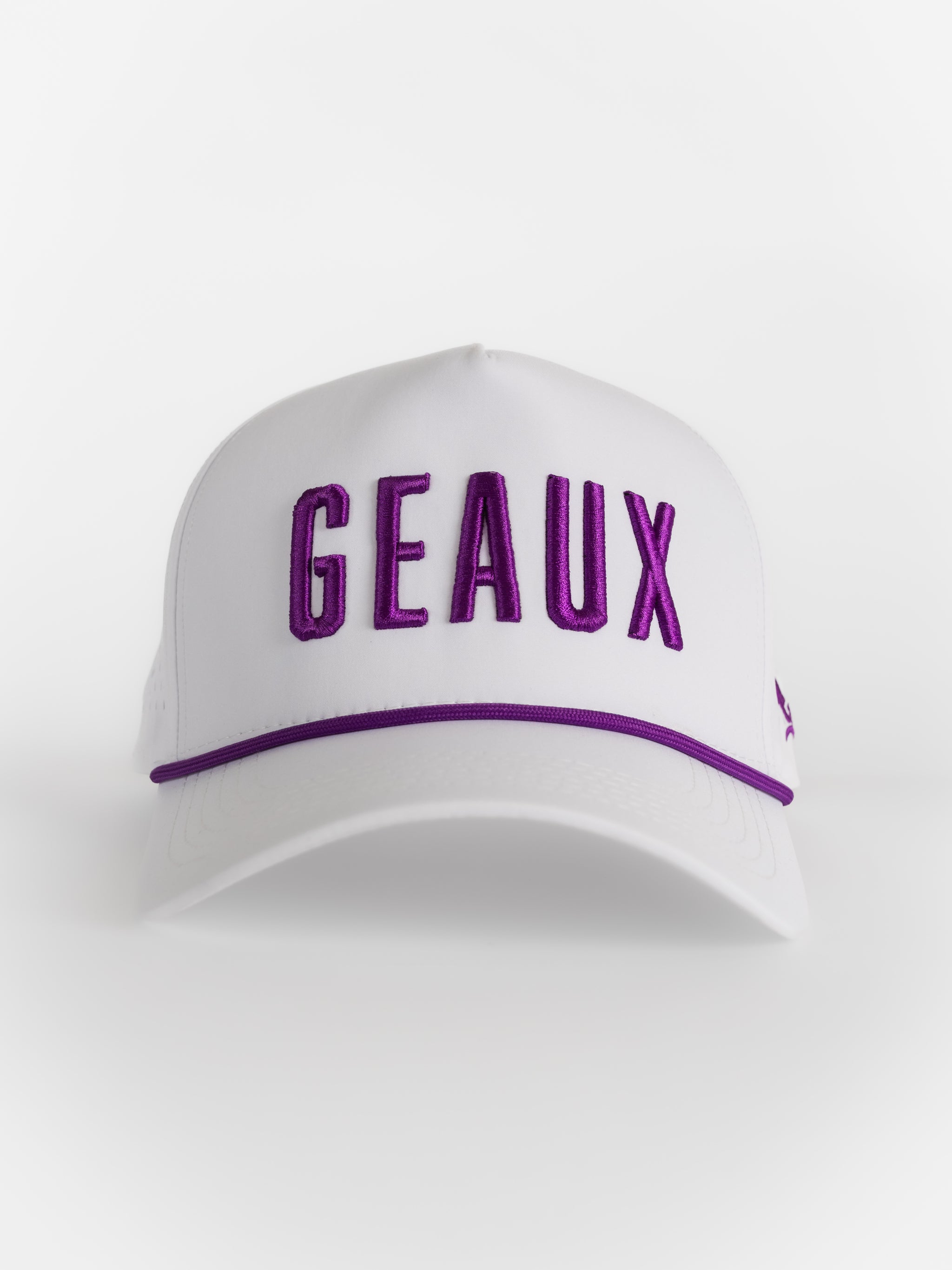 LSU Tigers Unisex | "GEAUX" Roped Moisture Wicking White Hat