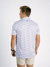 Georgia Southern men's GS Splatter polo shirt by Arena Graffiti featuring a colorful splatter design and classic polo style.