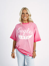 Georgia Southern Unisex | "Eagles GATA" Pink Acid Wash Tee