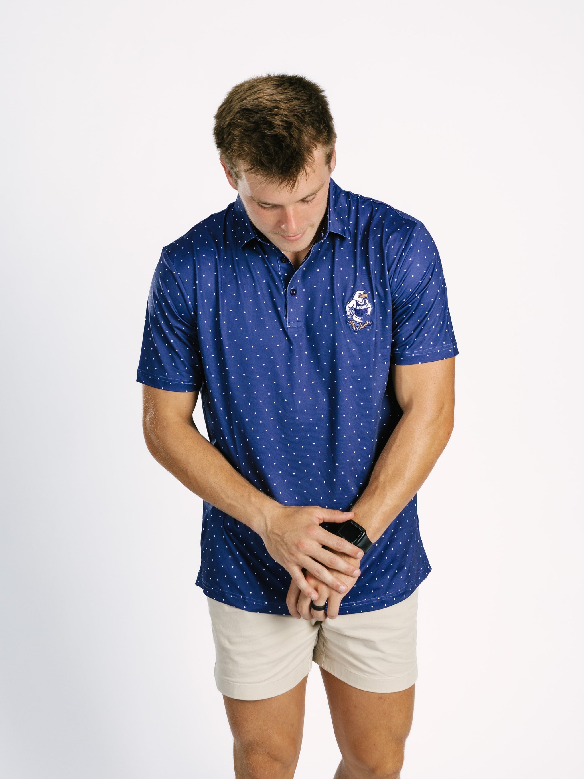 Georgia Southern men's Dotted Strutter Polo shirt by Arena Graffiti, featuring a dotted pattern and classic fit.