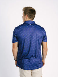 Georgia Southern men's Dotted Strutter polo shirt by Arena Graffiti, featuring a dotted pattern and athletic fit.