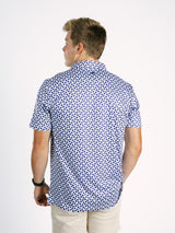 Georgia Southern Men's Checkered Strutter Polo by Arena Graffiti, featuring a classic checkered pattern and sporty fit.