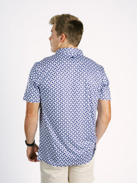 Georgia Southern Men's Checkered Strutter Polo by Arena Graffiti, featuring a classic checkered pattern and sporty fit.