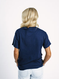 Georgia Southern men's navy T-shirt featuring the Eagle Head logo by Arena Graffiti, casual athletic apparel for fans.