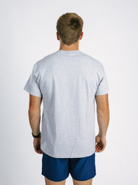 Gray Georgia Southern men's T-shirt featuring an eagle head graphic by Arena Graffiti, casual fit and soft fabric.