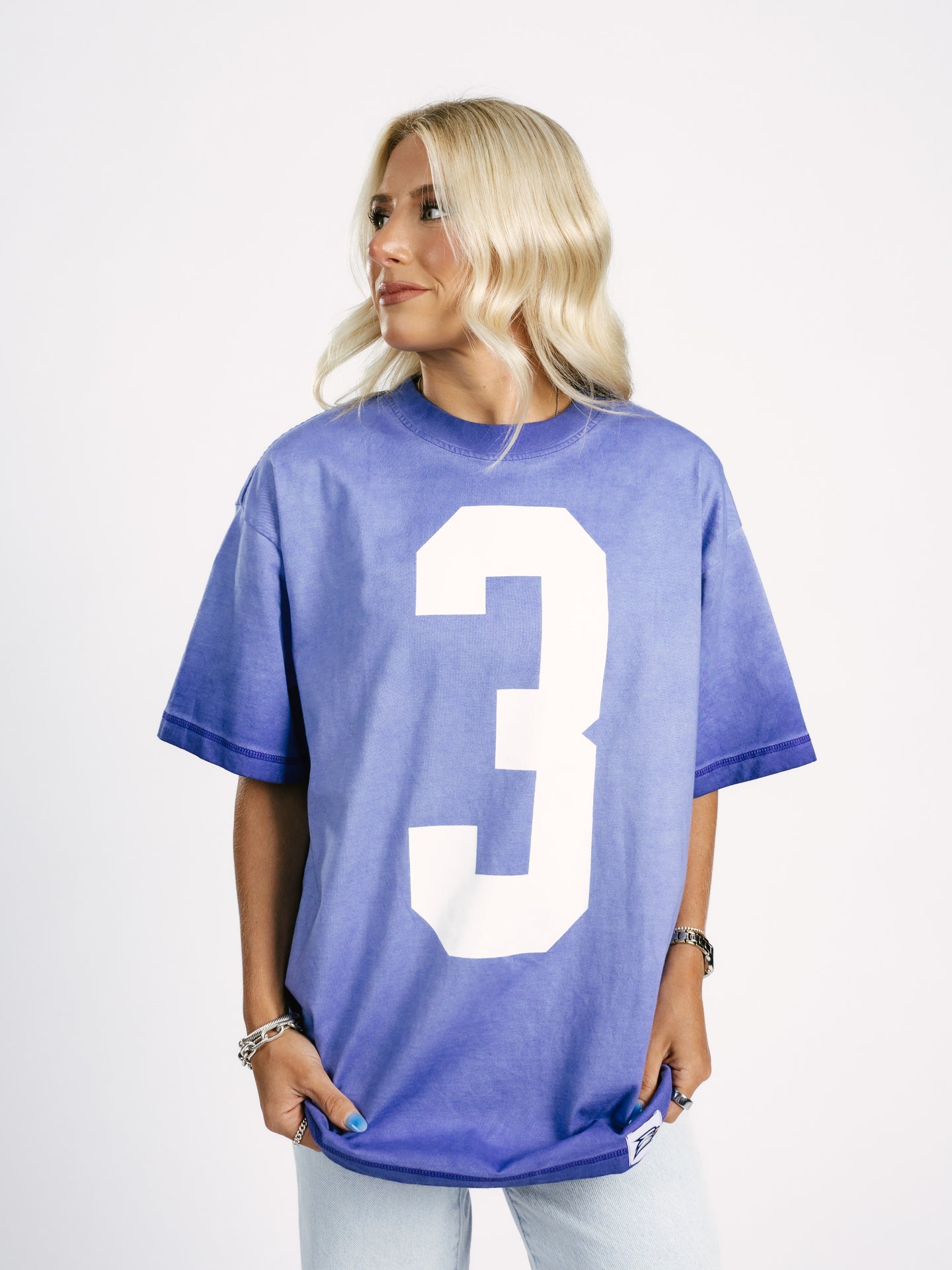 Georgia Southern Women's | "3" Navy Acid Wash Tee