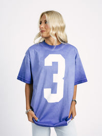 Georgia Southern Unisex | "3" Navy Acid Wash Tee