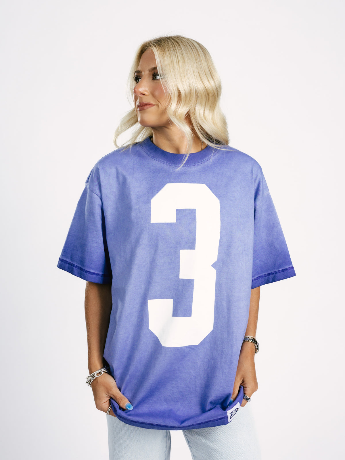 Georgia Southern Unisex | "3" Navy Acid Wash Tee