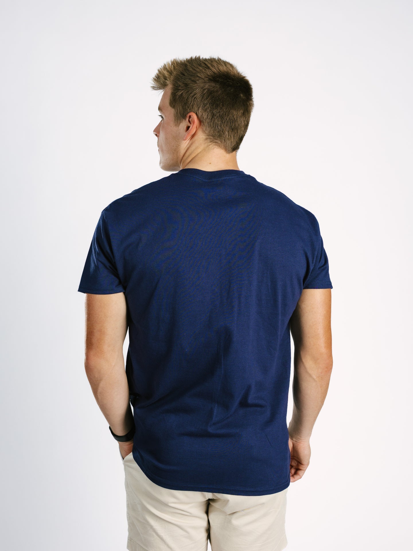 Georgia Southern men's navy T-shirt by Arena Graffiti featuring "GATA" logo and team branding on front.