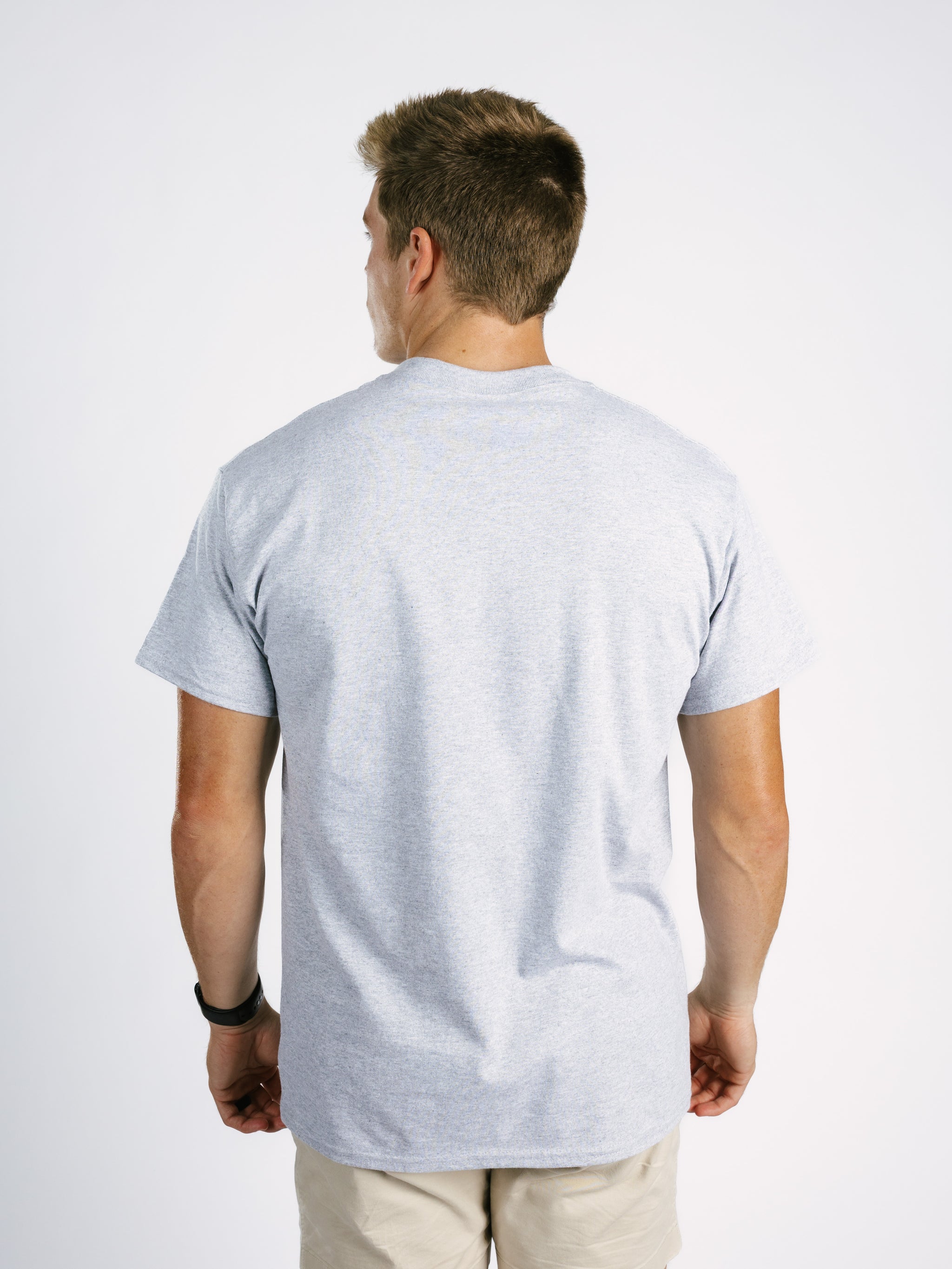 Georgia Southern Men's grey "GATA" T-shirt by Arena Graffiti, featuring team logo and casual fit on a plain background.