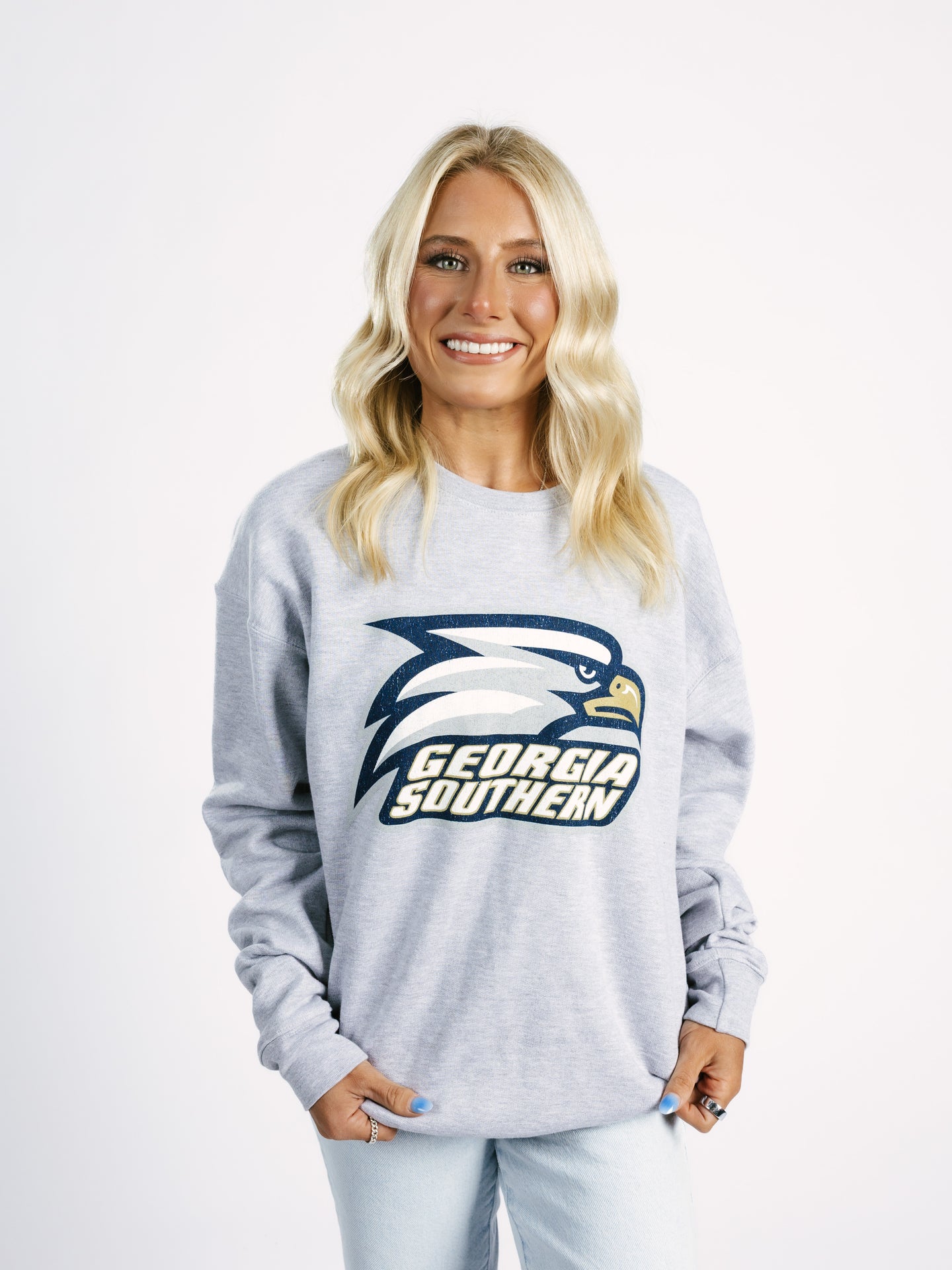 Georgia Southern Women's | "Eagle Head" Grey Crewneck