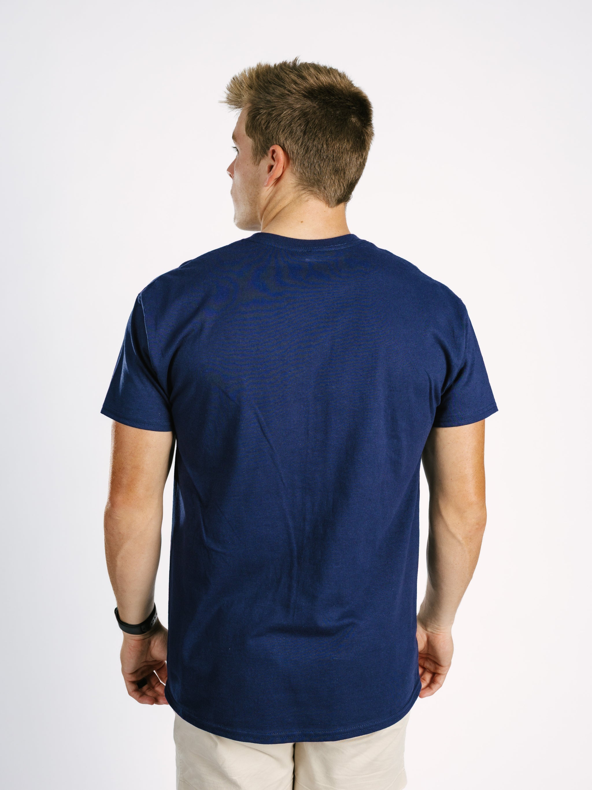Navy Georgia Southern men's T-shirt by Arena Graffiti, featuring team name and logo on front, casual athletic style.