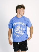 Blue AG Boxing Acid Wash Boxy Tee