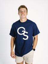 Georgia Southern Men's "GS" T-Shirt by Arena Graffiti, navy color, front view showing team logo and casual fit.
