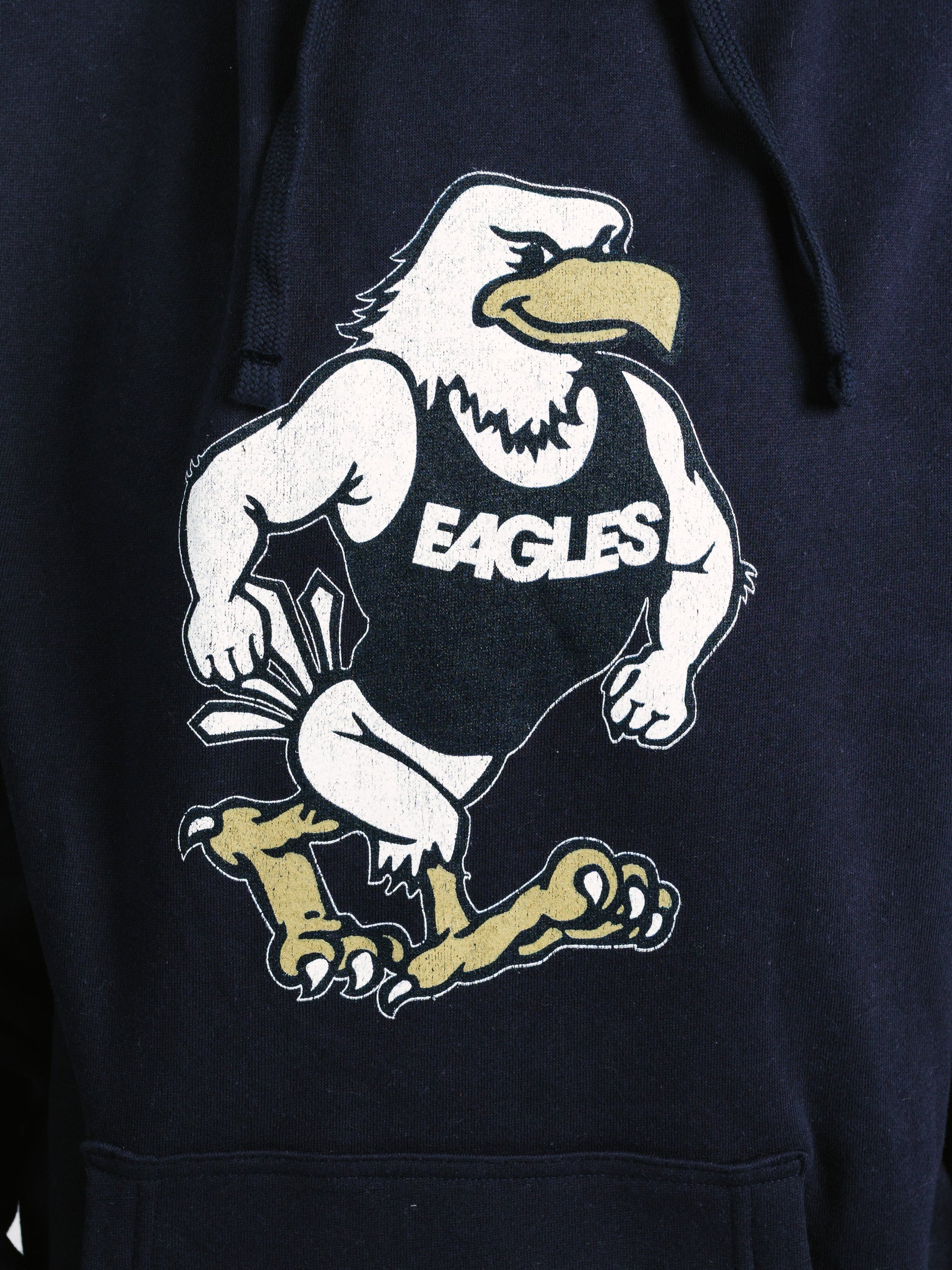 Men's navy hoodie with Georgia Southern Eagles "Strutter" design by Arena Graffiti, featuring front drawstrings and a comfortable fit.