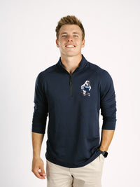 Georgia Southern men's navy "Strutter" 1/4 zip sweatshirt by Arena Graffiti, featuring a comfortable zip-up design and team logo.