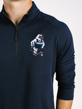 Georgia Southern men's navy "Strutter" 1/4 zip athletic jacket by Arena Graffiti, featuring a full zipper and team logo.
