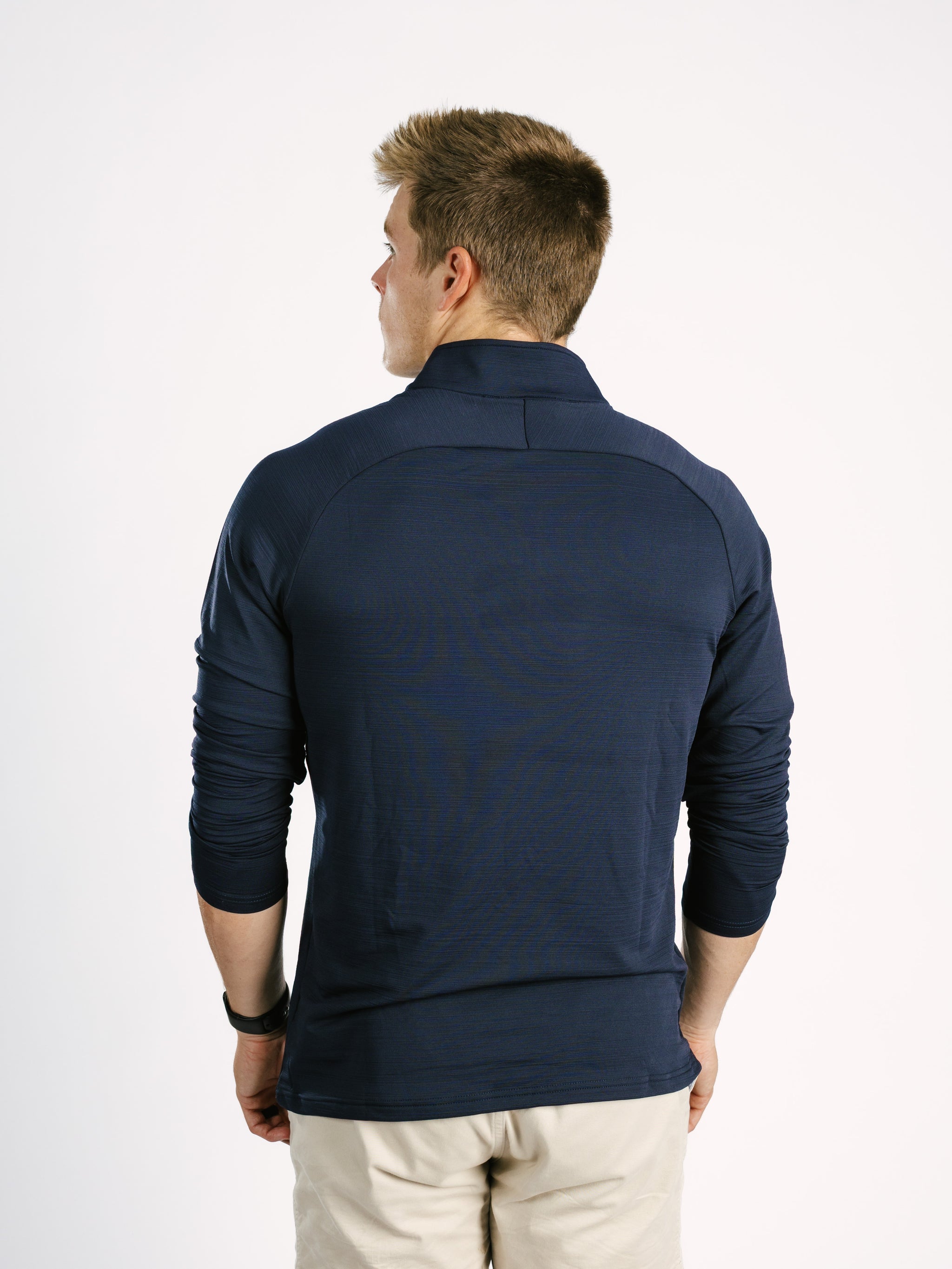Georgia Southern Men's navy "Strutter" 1/4 zip sweatshirt by Arena Graffiti, featuring the team logo and comfortable fit.