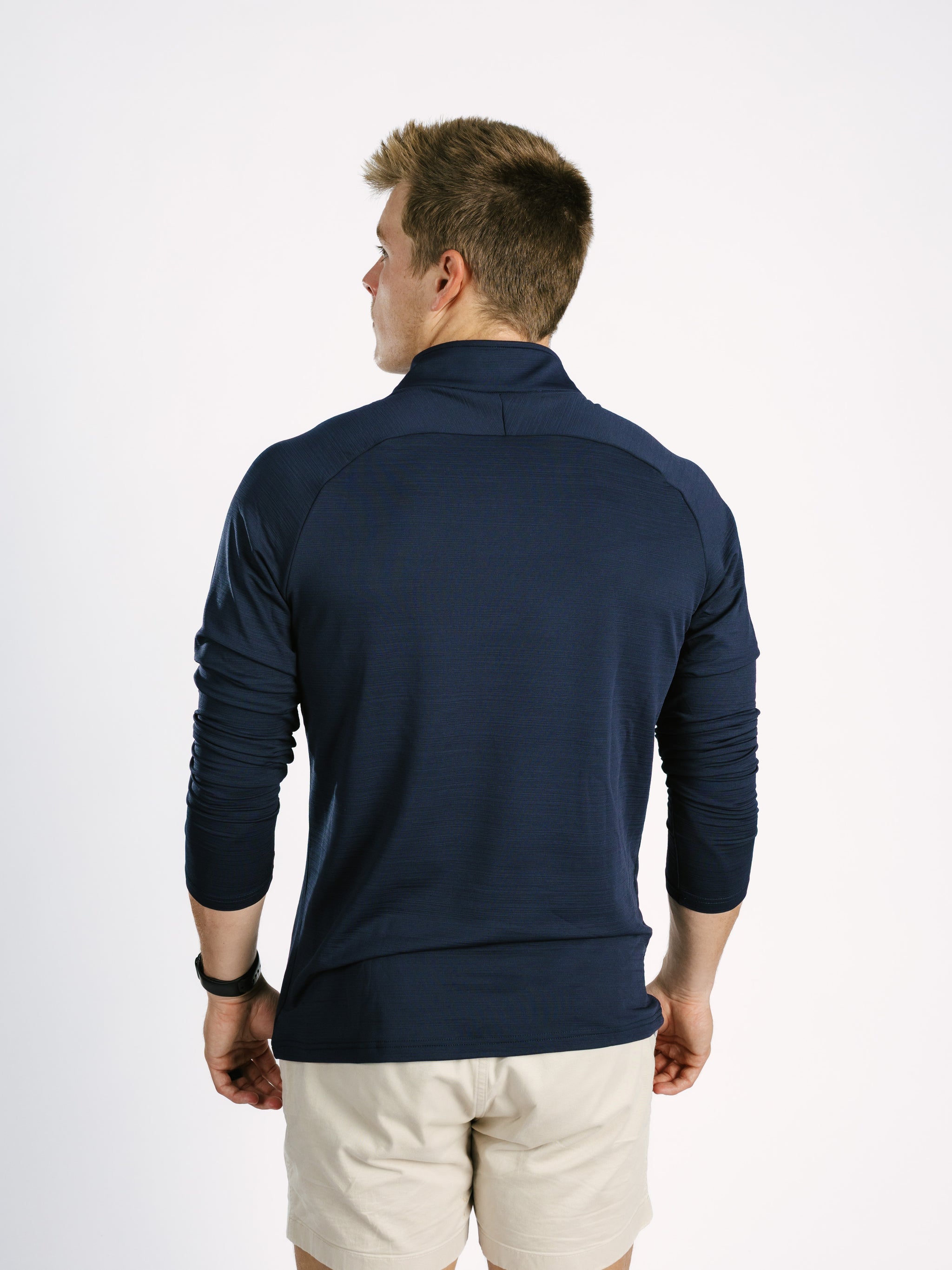 Georgia Southern men's navy 1/4 zip sweatshirt by Arena Graffiti, featuring the "GS" logo and a comfortable athletic fit.