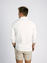 Georgia Southern men's white 1/4 zip sweatshirt by Arena Graffiti, featuring the "GS" logo on the front.