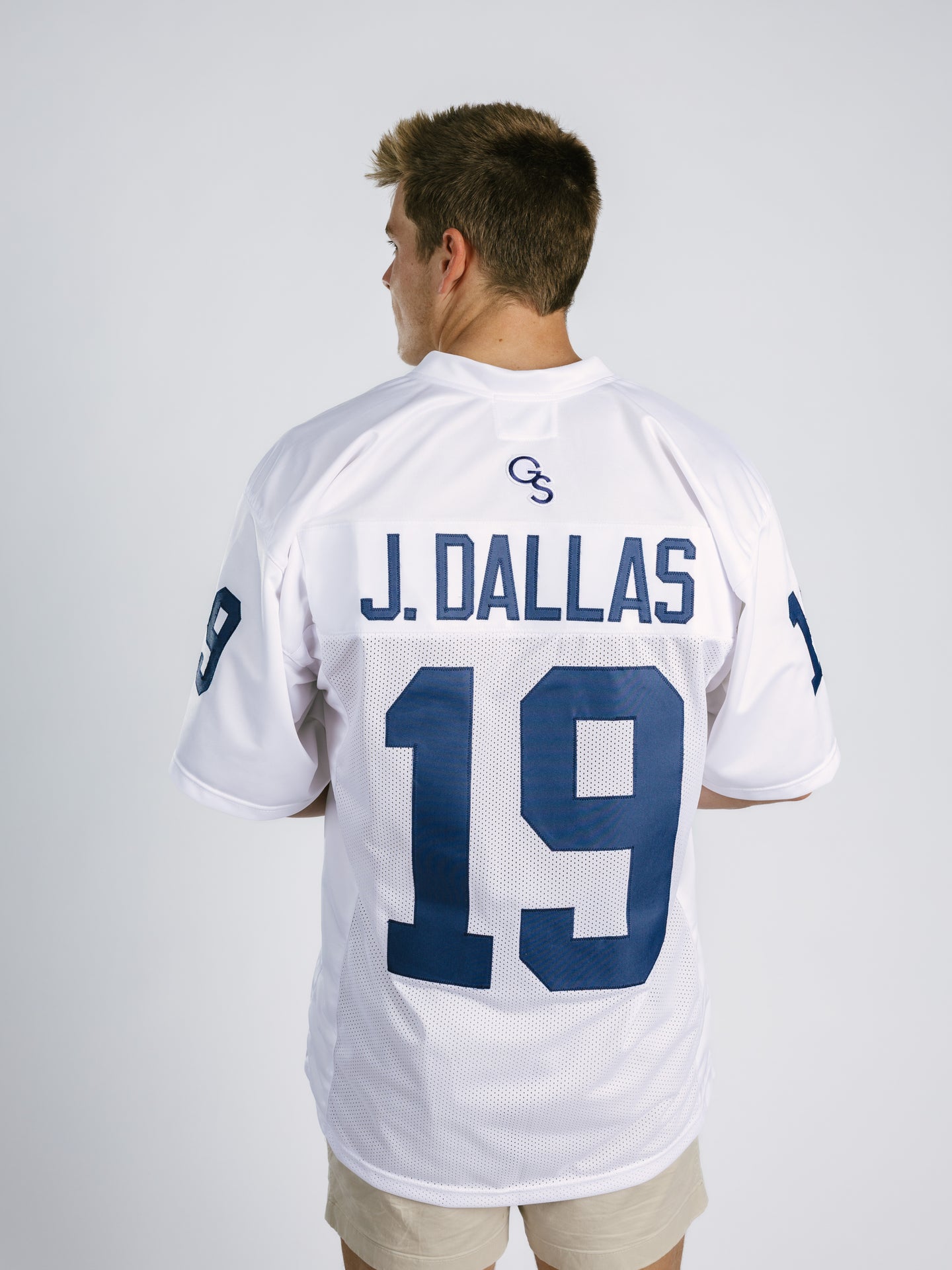 Georgia Southern men's white jersey by Arena Graffiti featuring team logo and athletic design.