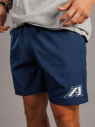 Arena Graffiti Augusta University men's navy lined shorts with the university's "A" logo and a comfortable, athletic fit.
