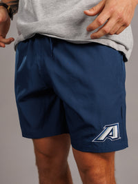 Arena Graffiti Augusta University men's navy lined shorts with the university's "A" logo and a comfortable, athletic fit.