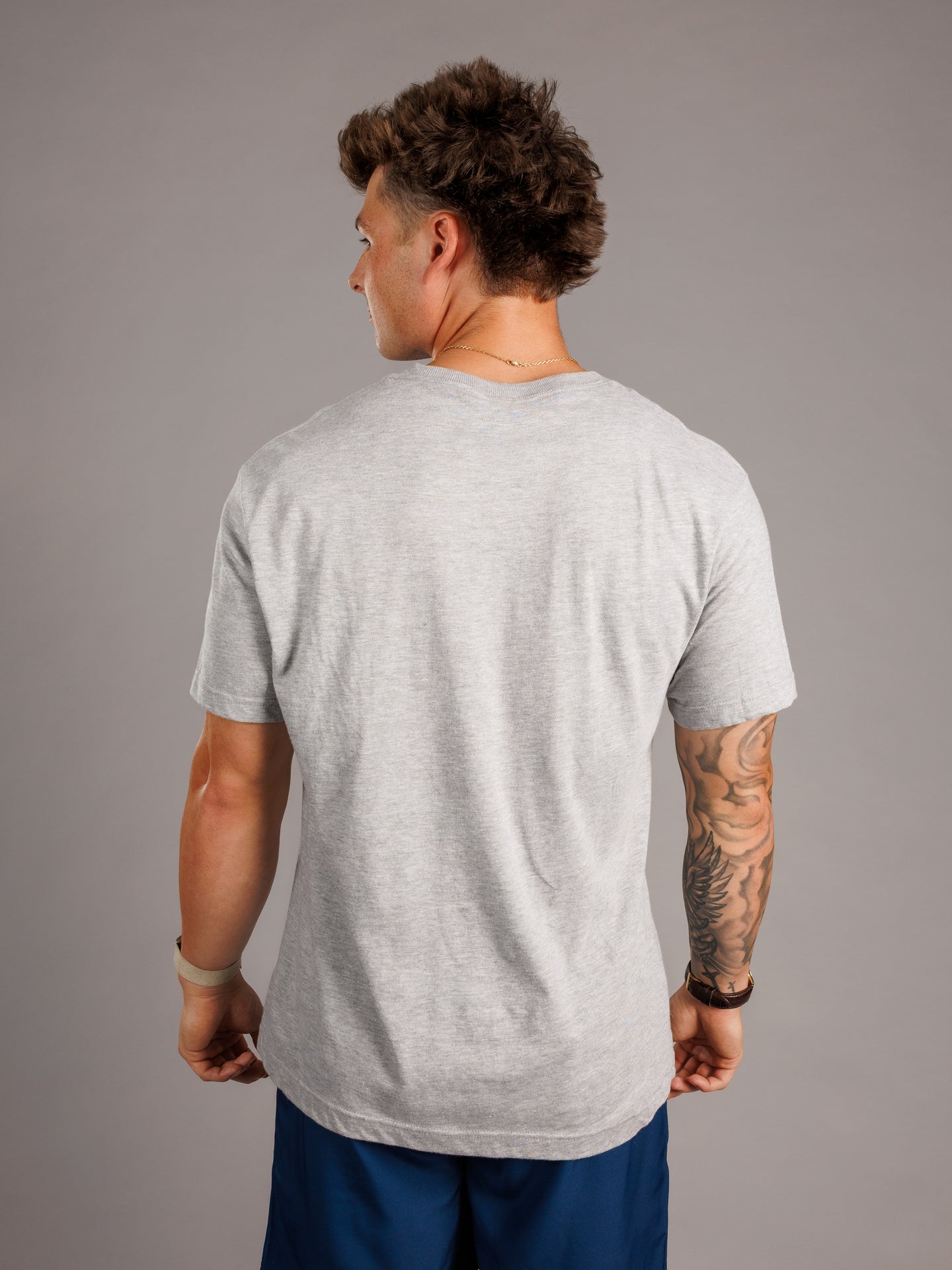 Gray Augusta University men's "Augusta Jag Head" T-shirt by Arena Graffiti, featuring the university logo and front graphic.