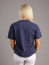 Navy Augusta University men's "Augusta Walking Jag" T-shirt by Arena Graffiti, featuring university logo and graphic design on front