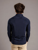 Men's navy quarter zip sweatshirt from Augusta University by Arena Graffiti featuring the university's "A" logo and logo embroidery.