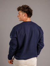 Navy crewneck sweatshirt for men's Augusta University Jaguars by Arena Graffiti, featuring team logo and athletic fit.
