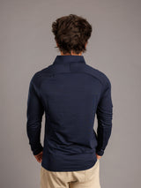 Men's navy quarter zip top from Augusta University "Jag Head" collection by Arena Graffiti, featuring university logo on chest.