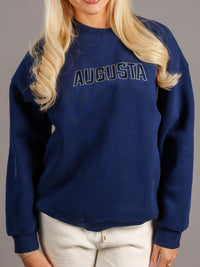 Augusta University men's heavyweight crewneck sweatshirt by Arena Graffiti, featuring a comfortable fit and university logo design.