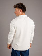 Arena Graffiti Augusta University men's white "Jag Head" quarter zip sweatshirt, featuring university logo and athletic style.