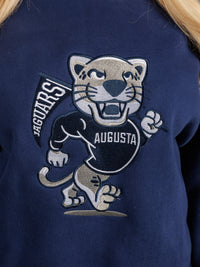 Arena Graffiti Augusta University Men's Walking Jag heavyweight crewneck sweatshirt, gray with university logo on front.