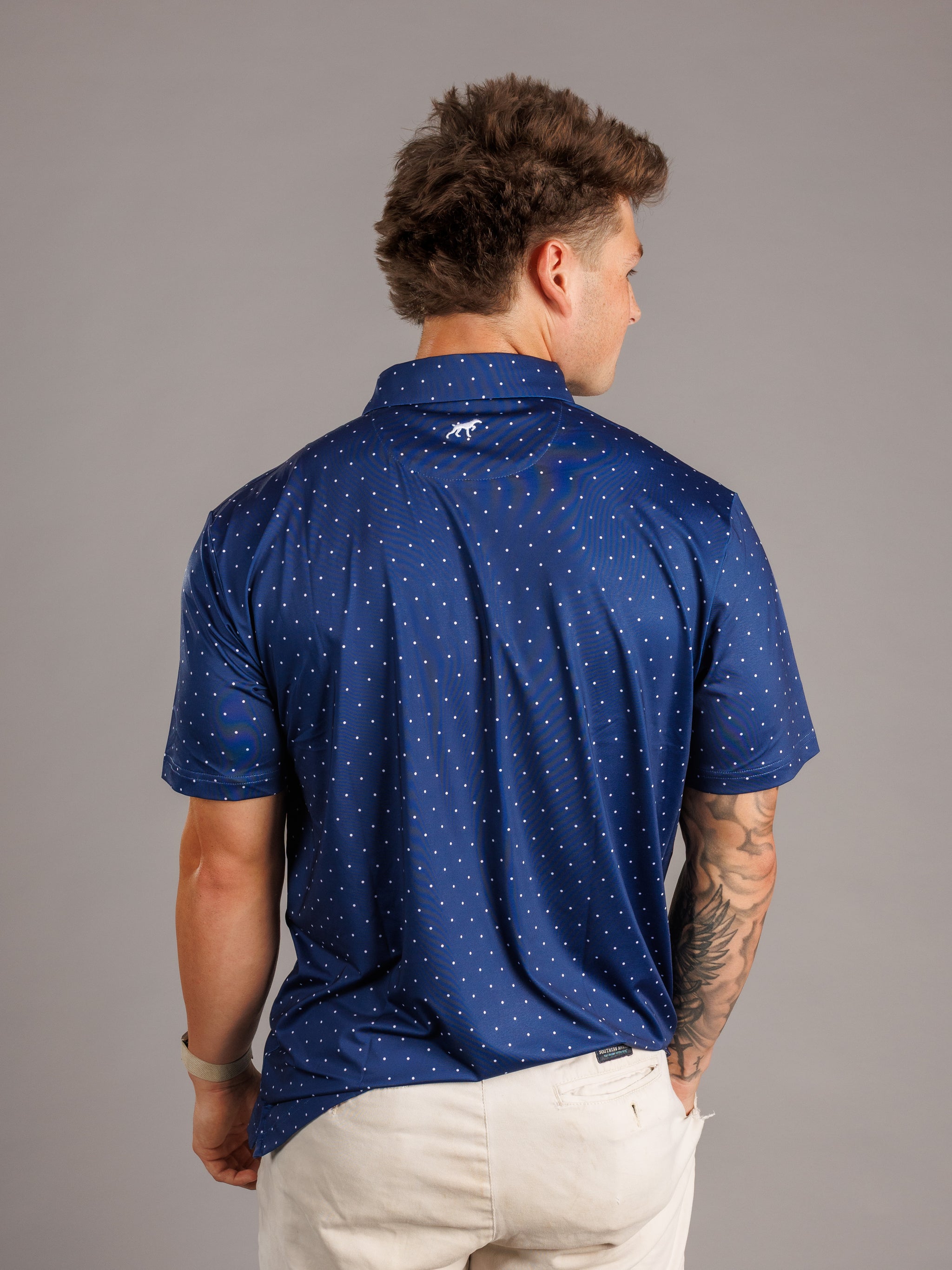 Augusta University men's "A Dot" polo shirt by Arena Graffiti, featuring university logo and classic polo design.