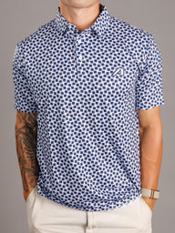 Arena Graffiti Augusta University men's checkered polo shirt featuring an "A" logo, made from comfortable fabric with a classic design.