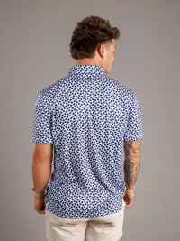 Men's checkered polo shirt by Arena Graffiti featuring Augusta University "A" logo, in a classic "A" checkered pattern.