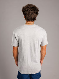 Grey men's T-shirt featuring Augusta University "A" logo by Arena Graffiti, made of soft cotton fabric.