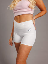 Augusta University women's "A" ribbed biker shorts by Arena Graffiti, featuring a snug fit and ribbed fabric in a casual style.