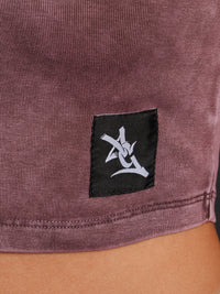 UGA Bulldogs women's Violet UGA crop top by Arena Graffiti, featuring team logo and vibrant purple color, casual athletic style.