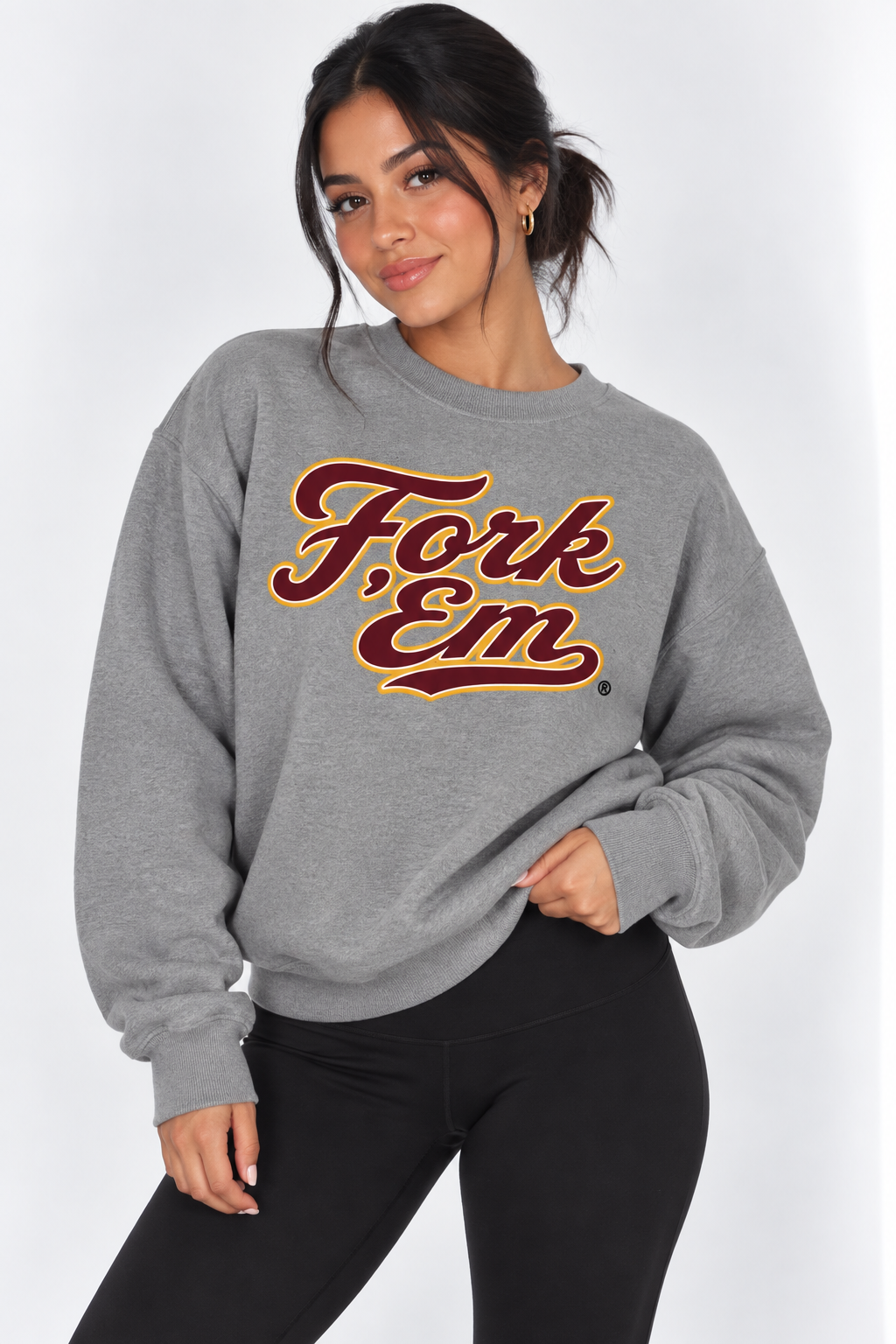 Arizona State Unisex Crewneck |"Fork Em" Grey Crewneck