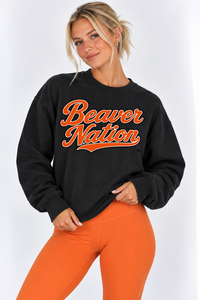 Oregon State Unisex Crewneck |"Beaver Nation" Black Crewneck