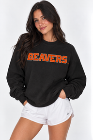 Oregon State Unisex Crewneck |"Beavers Block" Black Crewneck