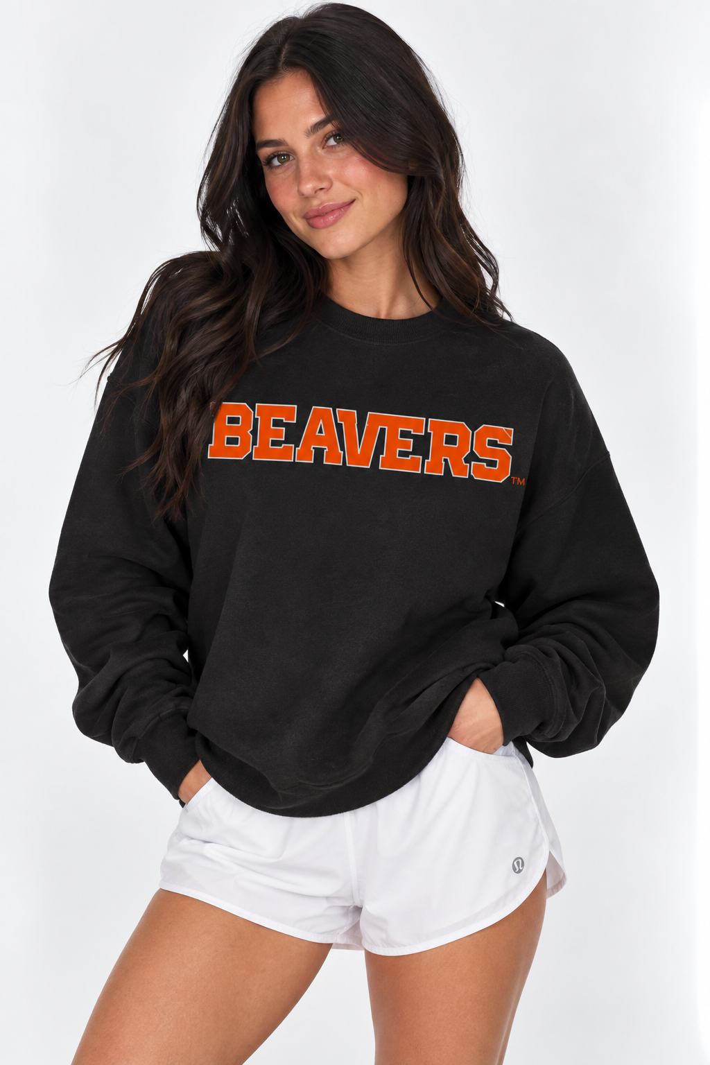 Oregon State Unisex Crewneck |"Beavers Block" Black Crewneck