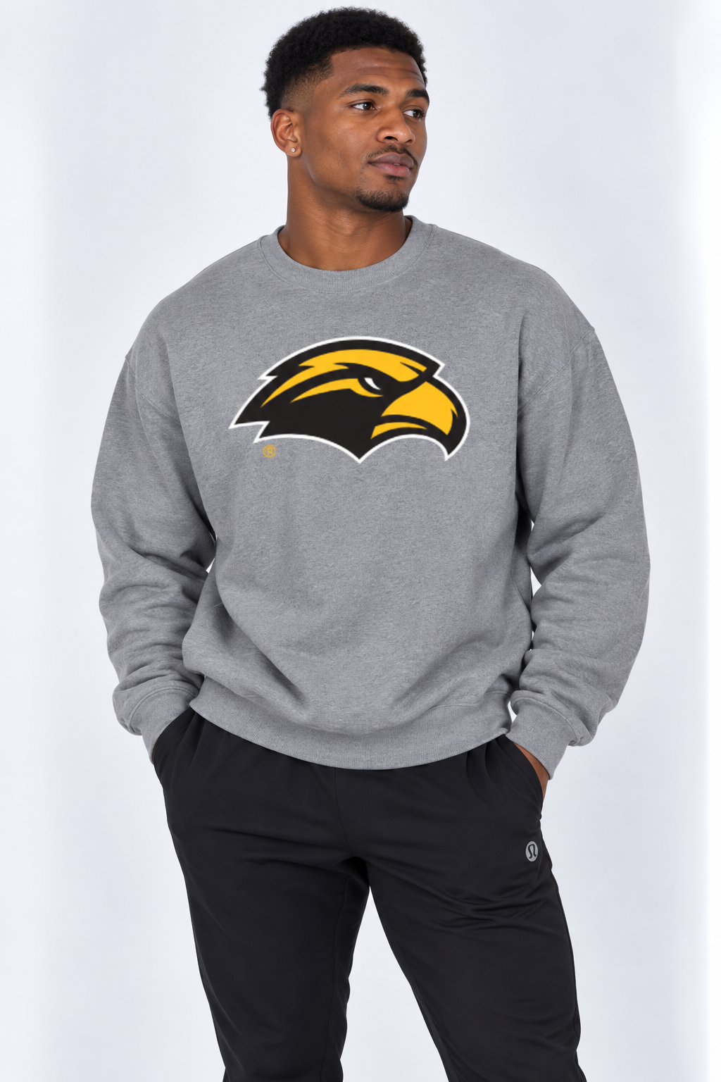 Southern Miss Unisex Crewneck |"Eagle Head" Grey Crewneck
