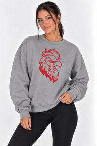Jacksonville State Unisex Crewneck |"Gamecock Head" Grey Crewneck