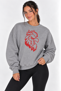 Jacksonville State Unisex Crewneck |"Gamecock Head" Grey Crewneck