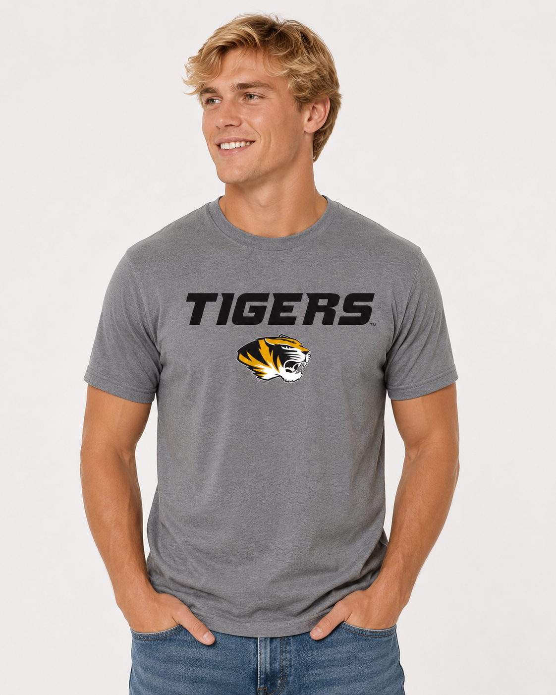 Missouri Unisex Tee | "Tigers Block w/ Tiger Head" Tee